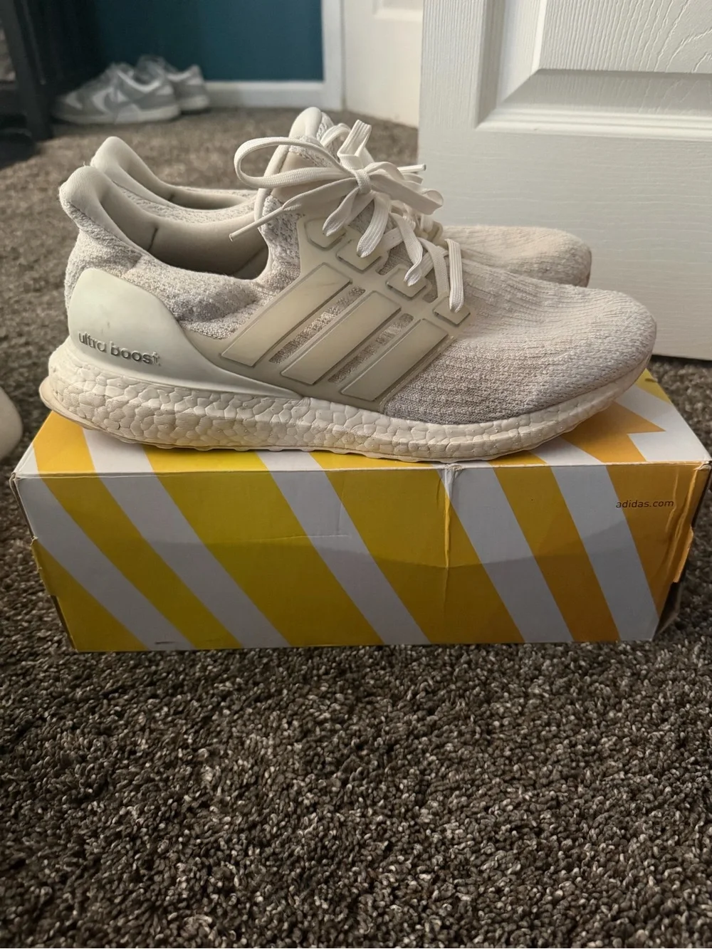 adidas Kids Ultra Boost Sneakers - Off-White/Cream